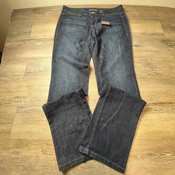 Ann Taylor Denim - Ann Taylor Jeans Womens 10 Blue Modern Fit Lindsay Waist Straight Leg Dark Wash